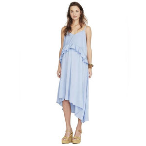 HATCH Light Blue Peplum Maternity Dress | Asymmetrical Midi | Size 0 (XS)